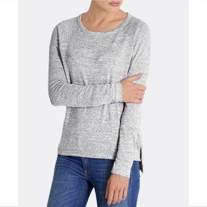 RAG & BONE JEAN HEATHER GREY RAGLAN LONG SLEEVE SOFT TOP TEE